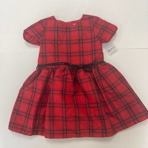NWT Carters 24 Month Infant Red and Black Plaid Dress